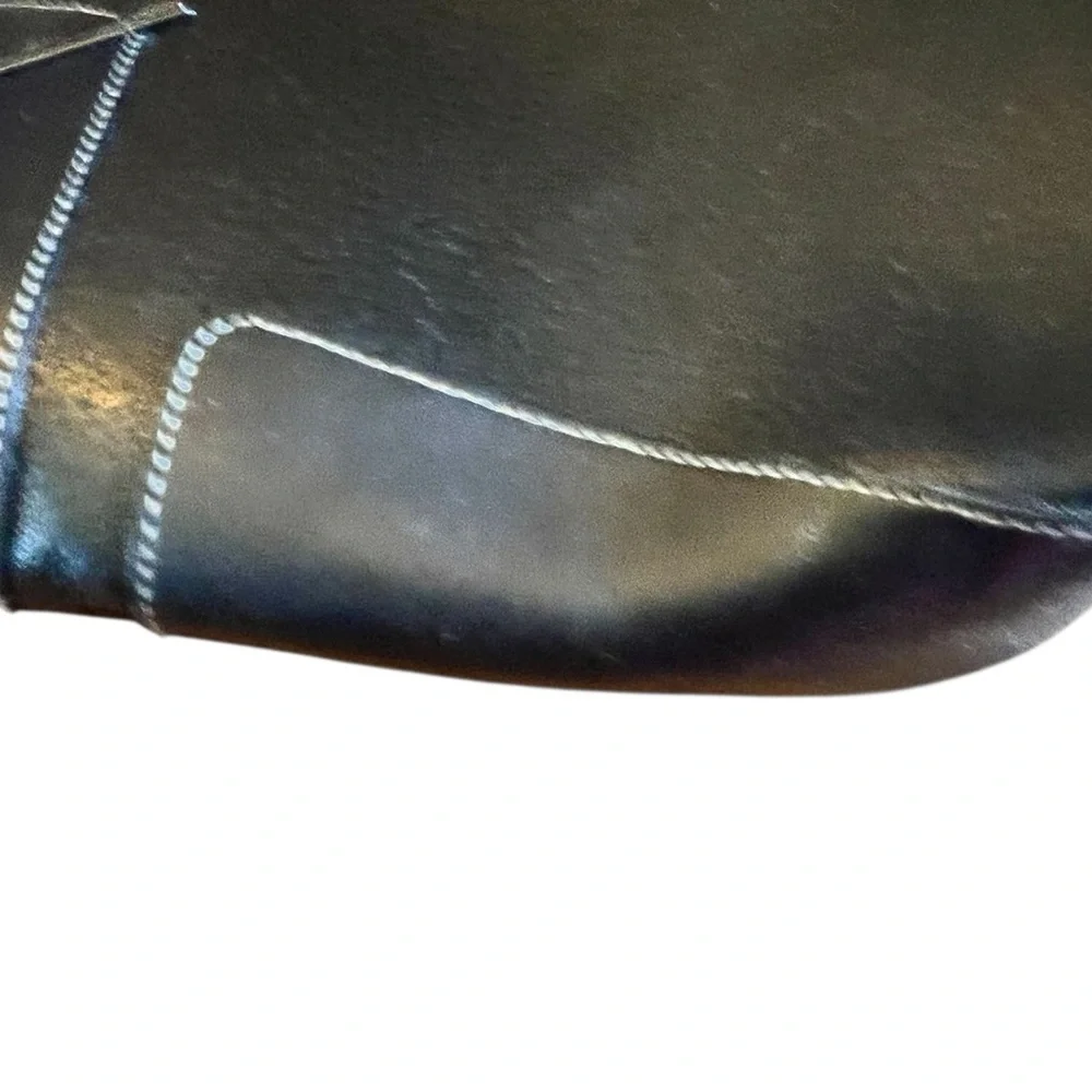 Gucci Rare Black Leather Bag with Silvertone Accents